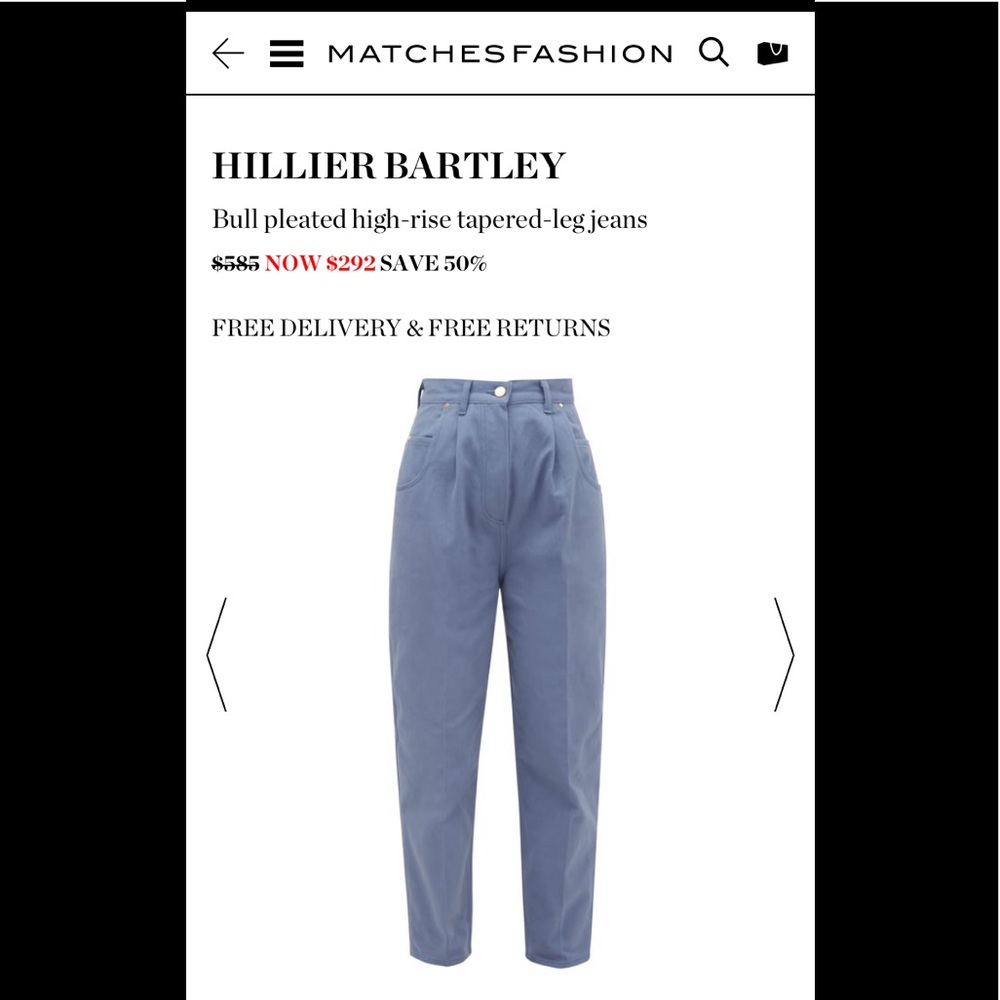 NWT $525 Hillier Bartley High Rise Jeans, US2/UK6 - Picture 6 of 13